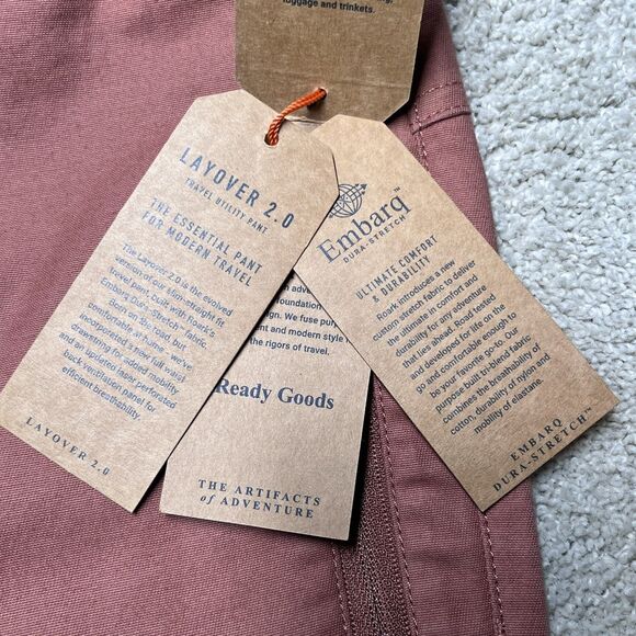 NWT Roark Layover 2.0 Travel Utility Pants Mens 33 Russet Orange Commuter Hiking - Picture 14 of 16